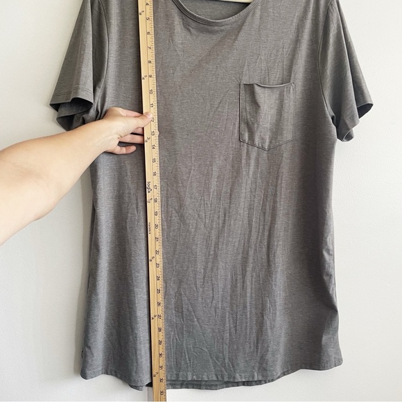 CUTS crew Neck Pocket tee shirt Elongated XXL grey minimalist everyday basic T - Picture 5 of 9